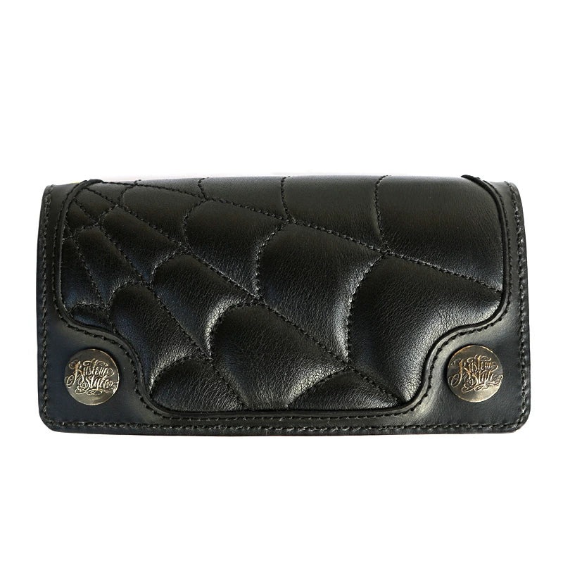 KUSTOMSTYLE  LEATHER WALLET "TYPE3" SPIDER WEB STITCH LONG WALLET