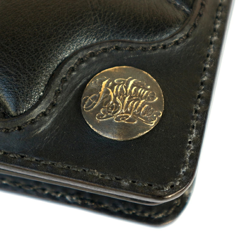 KUSTOMSTYLE  LEATHER WALLET "TYPE3" SPIDER WEB STITCH LONG WALLET