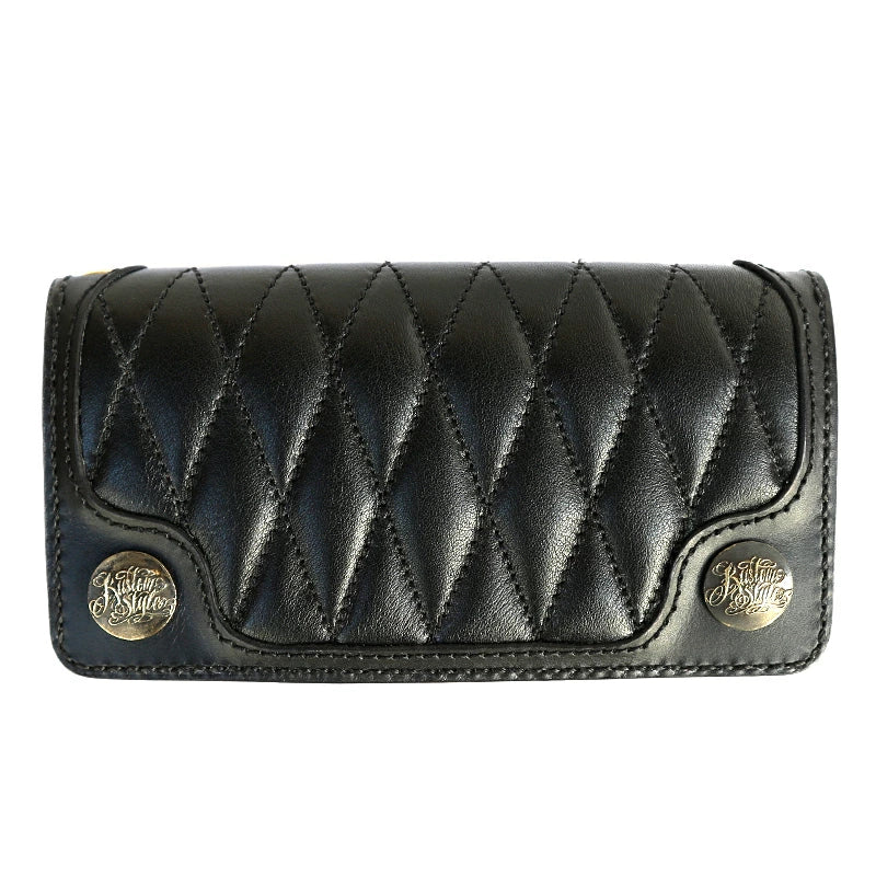 KUSTOMSTYLE LEATHER WALLET "TYPE4" DIAMOND STITCH LONG WALLET