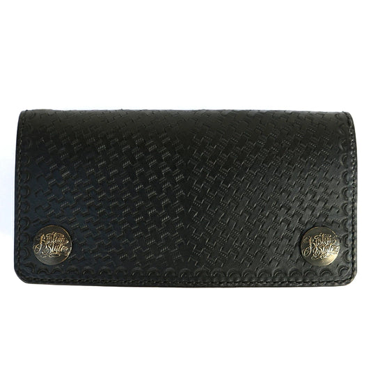 KUSTOMSTYLE  LEATHER WALLET "TYPE2" BASKET WEAVE LONG WALLET