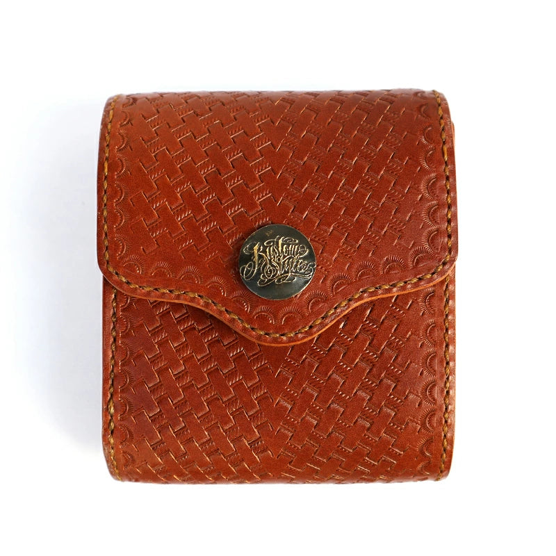 KUSTOMSTYLE  LEATHER WALLET "TYPE6" BASKET WEAVE SHORT WALLET