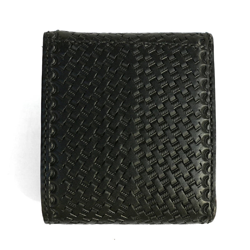 KUSTOMSTYLE  LEATHER WALLET "TYPE6" BASKET WEAVE SHORT WALLET