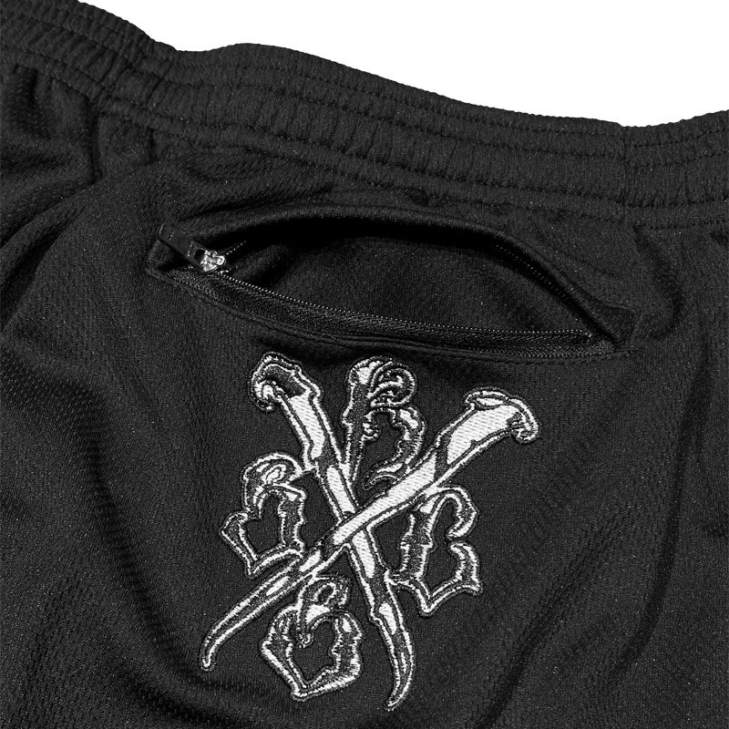 KUSTOMSTYLE  KSSP2508BK "GARDEN GROVE" MESH SHORTS JERSEY COLOR: BLACK