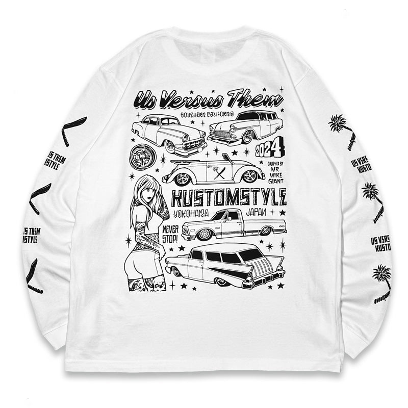 KUSTOMSTYLE  x US VERSUS THEM  KSUVT010LTWH LONG SLEVE T-SHIRTS