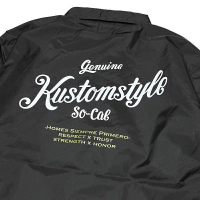 "GENUINE KUSTOMSTYLE" NYLON COACH JACKET BLACK